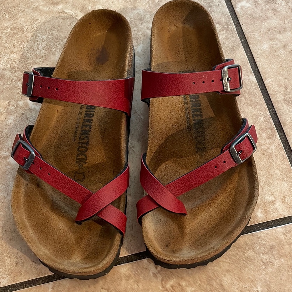 Red Birkenstock size 38